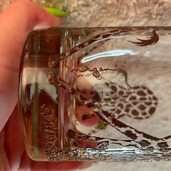 Rare Vintage 90’s Morgan Signed Giraffe Tumbler/Highball Glass Set of 2 - Picture 5 of 9